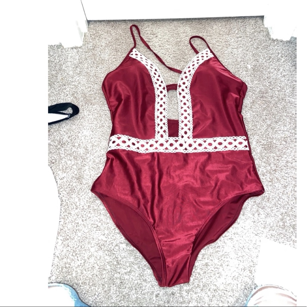She in one piece bathing suit